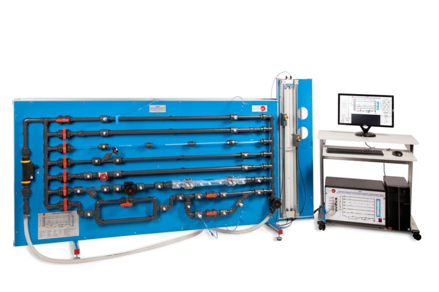 COMPUTER CONTROLLED FLUID FRICTION IN PIPES, WITH HYDRAULICS BENCH (FME00) - AFTC