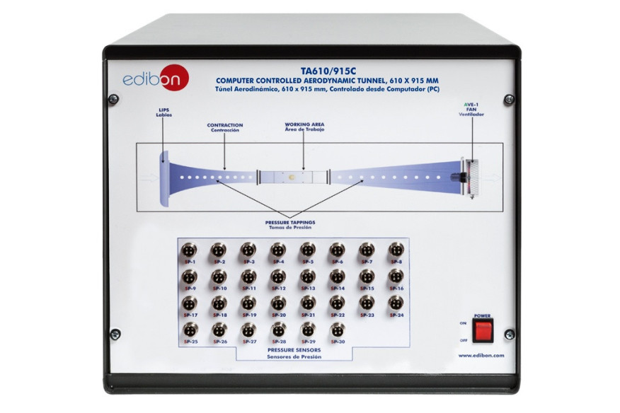  COMPUTER CONTROLLED AERODYNAMIC TUNNEL, 610 X 915 MM - TA610/915C 