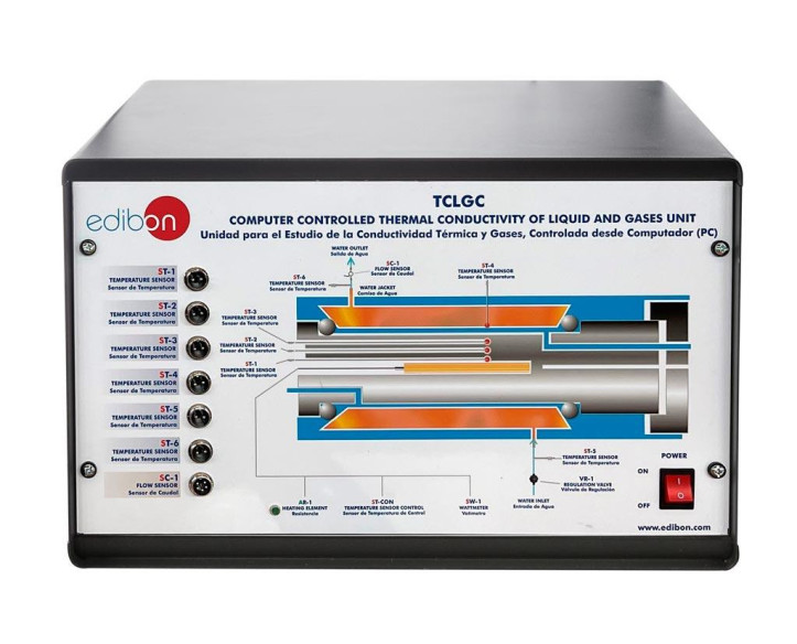 COMPUTER CONTROLLED THERMAL CONDUCTIVITY OF LIQUIDS AND GASES UNIT - TCLGC