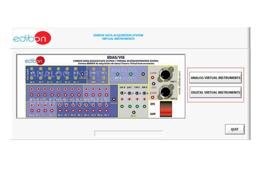 EDIBON DATA ACQUISITION SYSTEM AND VIRTUAL INSTRUMENTATION - EDAS/VIS