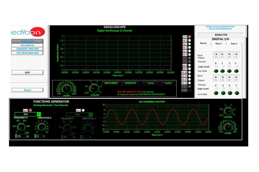 EDIBON DATA ACQUISITION SYSTEM AND VIRTUAL INSTRUMENTATION - EDAS/VIS