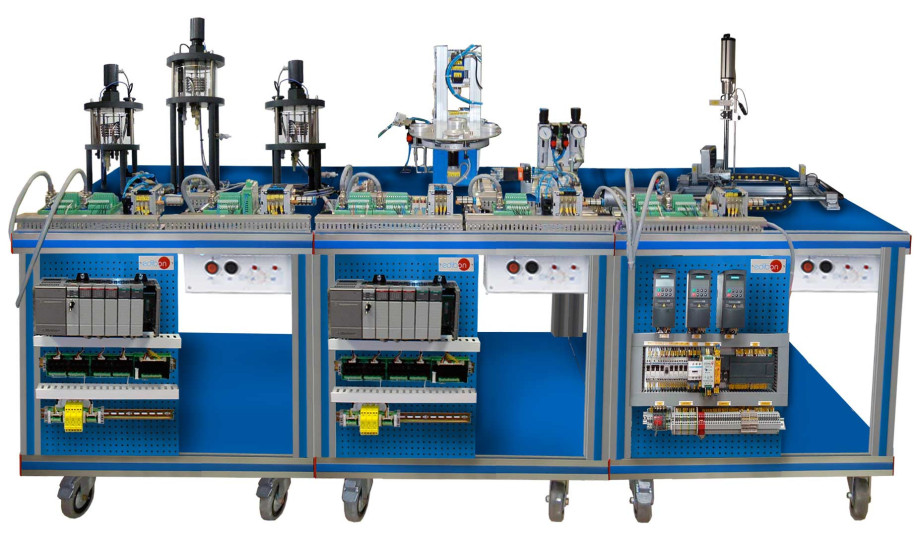 FLEXIBLE MANUFACTURING SYSTEM FOR INDUSTRIAL PROCESS CONTROL, FILLING, SEALING, AND STORAGE - AE-PLC-FMS14