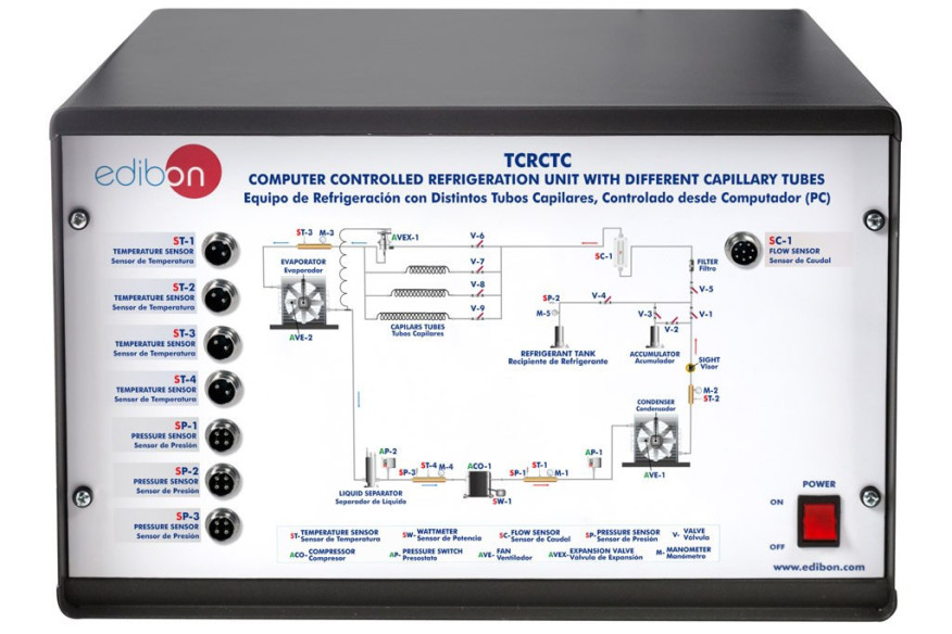 COMPUTER CONTROLLED REFRIGERATION UNIT WITH DIFFERENT CAPILLARY TUBES - TCRCTC