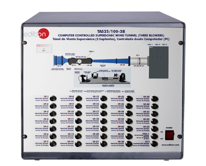 COMPUTER CONTROLLED SUPERSONIC WIND TUNNEL (THREE BLOWERS) - TAS25/100C-3B