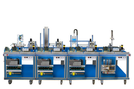 FLEXIBLE MANUFACTURING SYSTEM FOR TRANSPORT, ASSEMBLY, SELECTION (MATERIAL AND COLOR), AND STORAGE - AE-PLC-FMS3