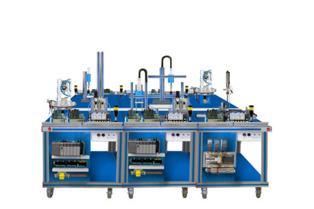 FLEXIBLE MANUFACTURING SYSTEM FOR TRANSPORT, ASSEMBLY, SELECTION, SCREWING, AND STORAGE - AE-PLC-FMS2