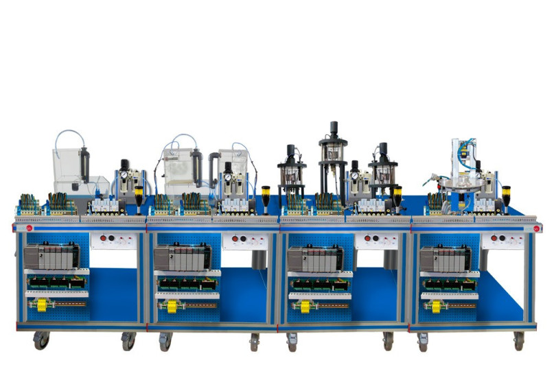 FLEXIBLE MANUFACTURING SYSTEM FOR FILTERING, MIXING, INDUSTRIAL PROCESS CONTROL, AND BOTTLING - AE-PLC-FMS4