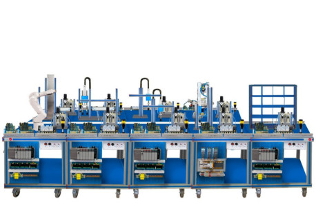 FLEXIBLE MANUFACTURING SYSTEM FOR TRANSPORT, CLASSIFICATION, SELECTION, AND PNEUMATIC HANDLING - AE-PLC-FMS5